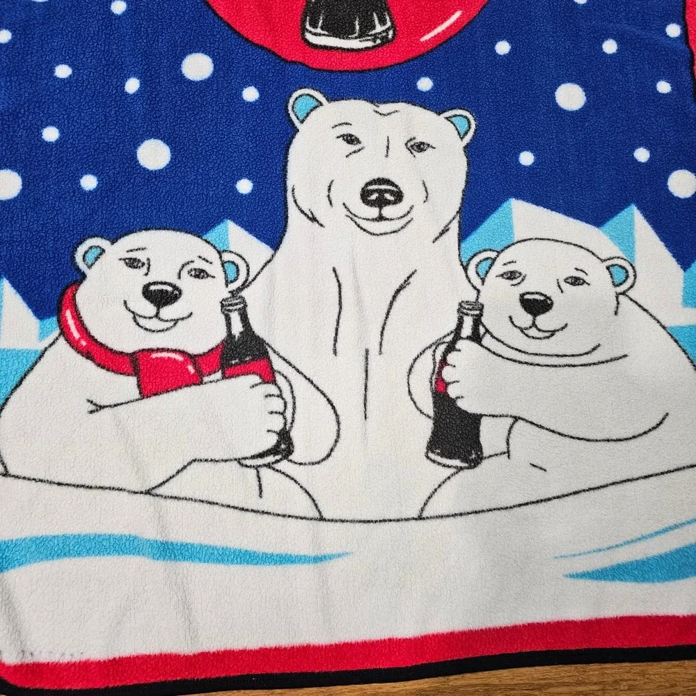 Vintage 1997 Coca-Cola Fleece Throw Blanket 45.5